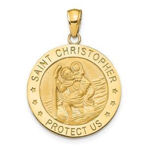 New 14k Saint Christopher Medal Pendant